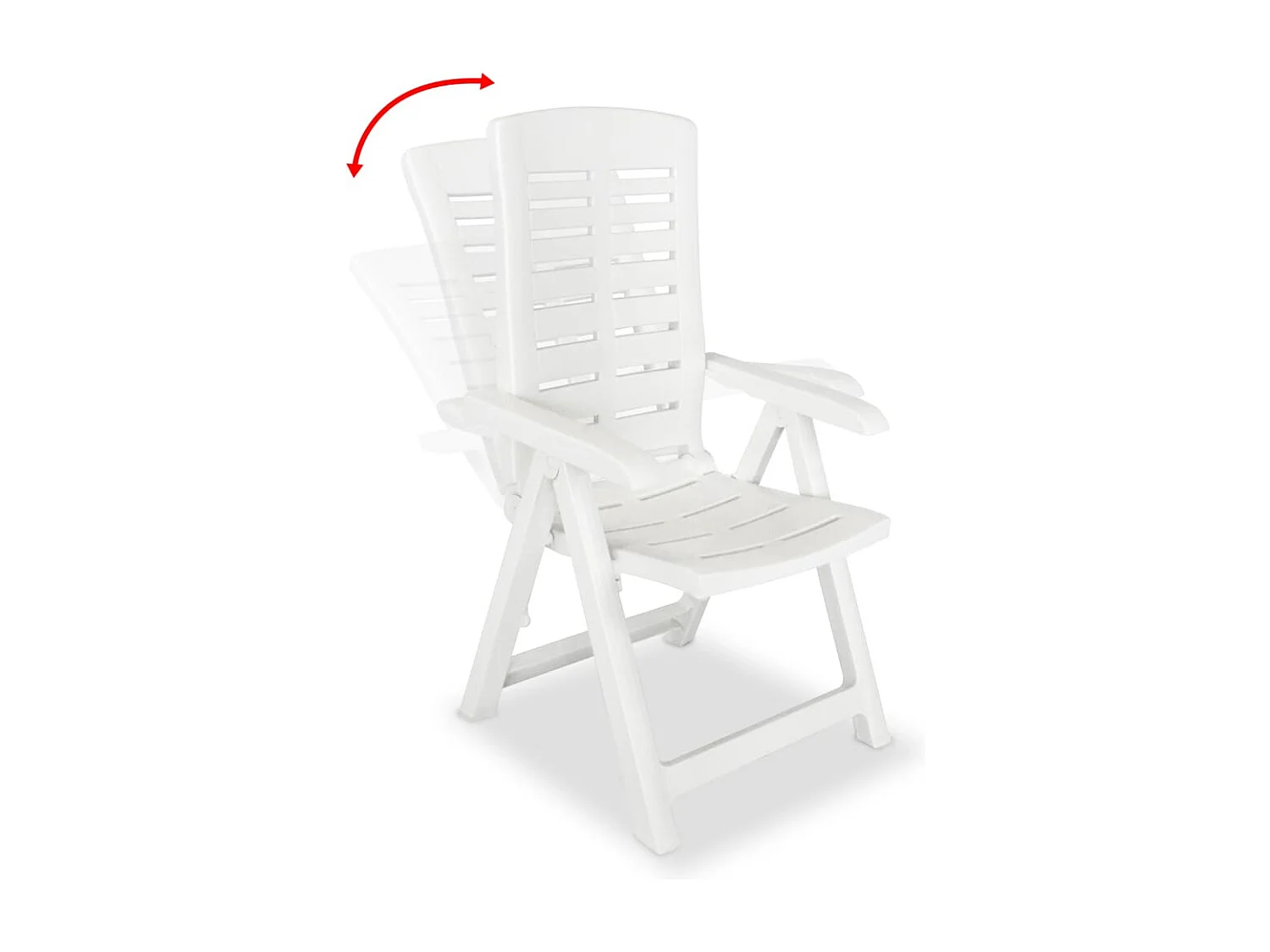 Sedie da Giardino Reclinabili 4 pz Plastica Bianca