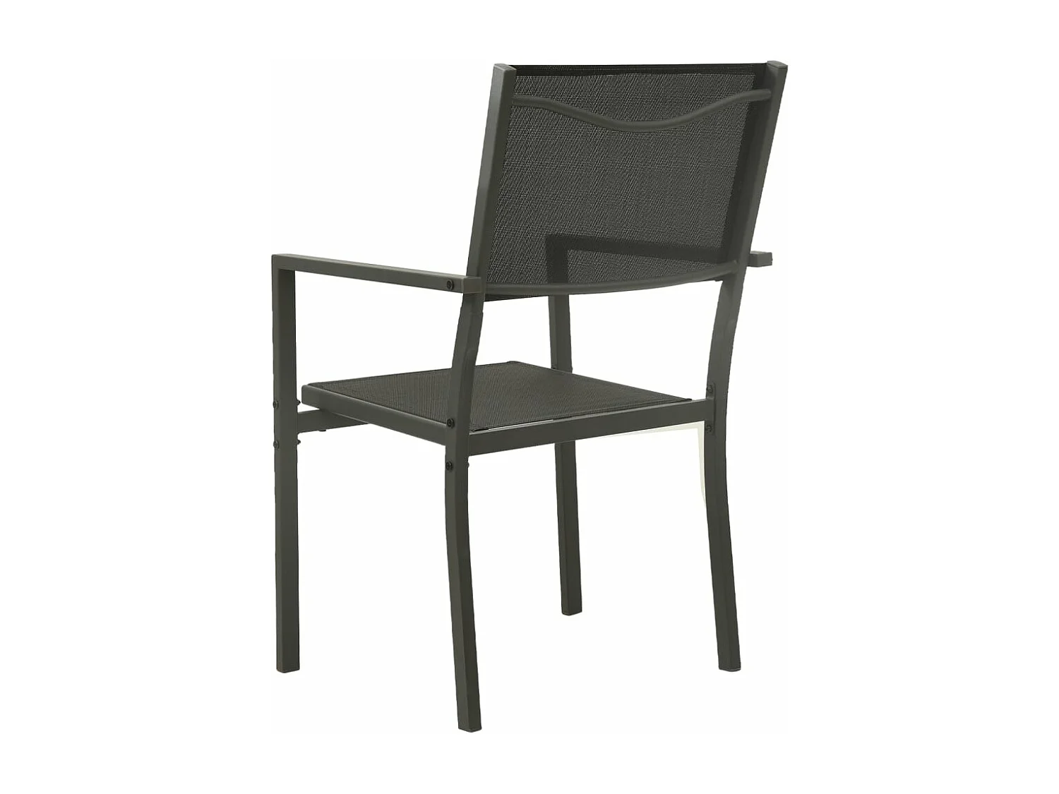 Chaises de jardin lot de 2 Textilène et acier Noir anthracite
