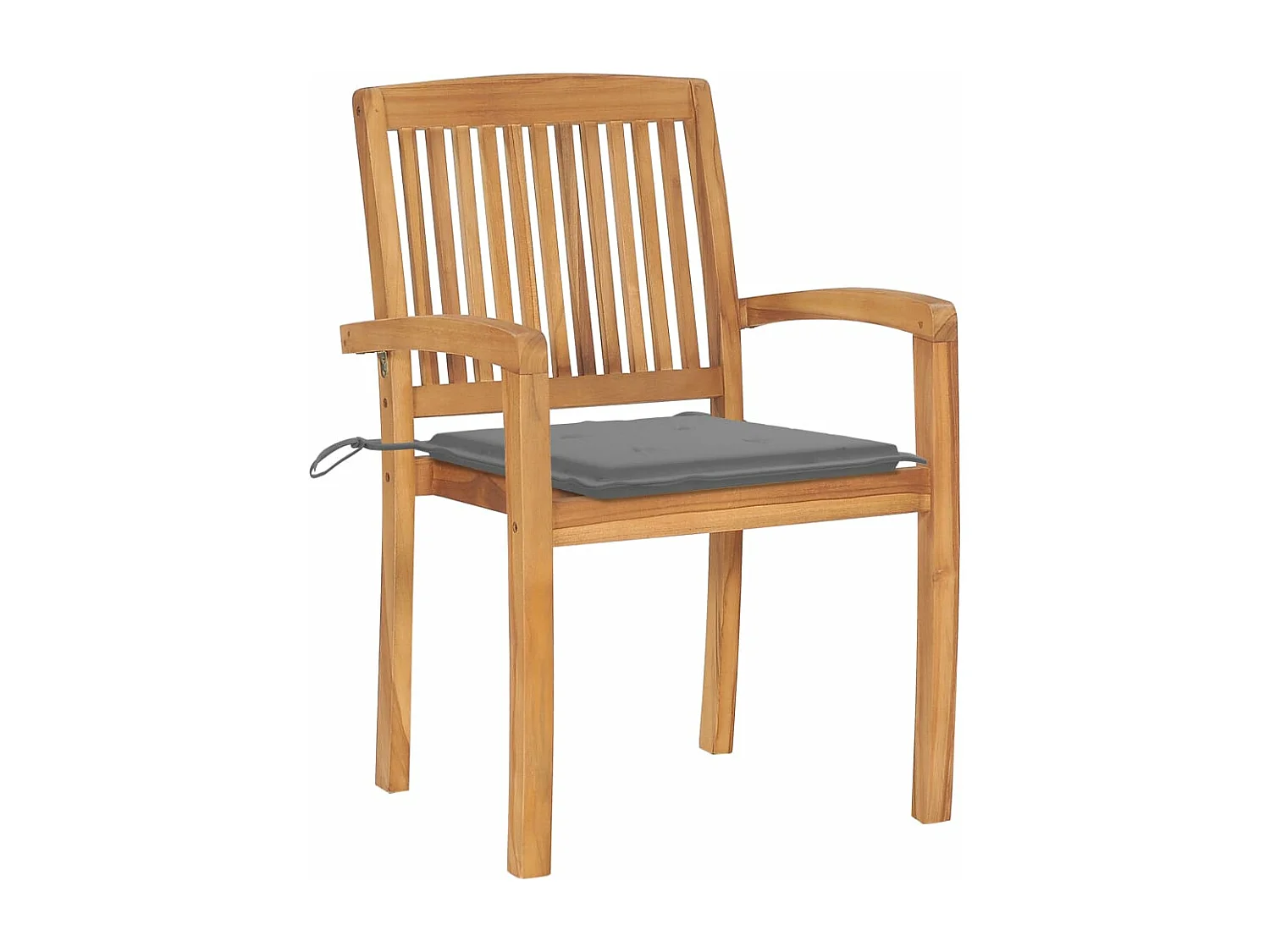 Sedie da giardino impilabili con cuscini 6 pz. Teak massiccio