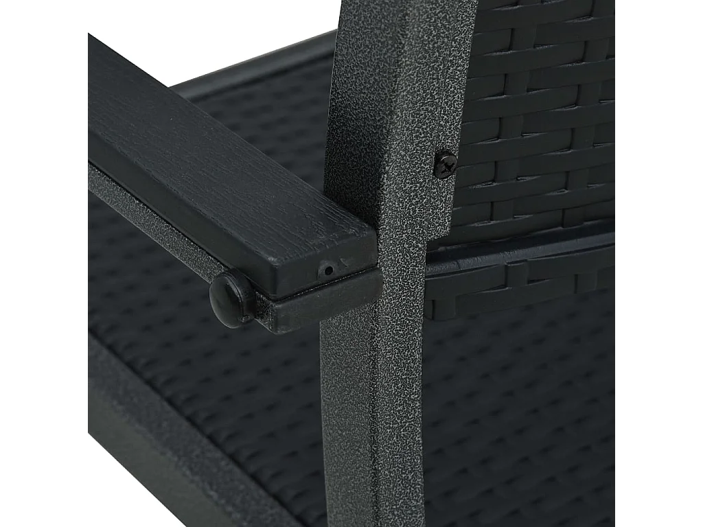 Sedie da giardino 2 pezzi in plastica nera effetto rattan