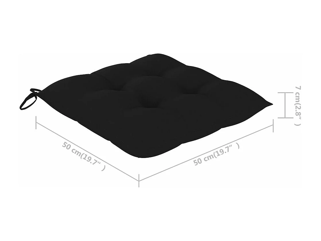 Chaises à dîner d'extérieur 2 pcs avec coussins Acacia massif