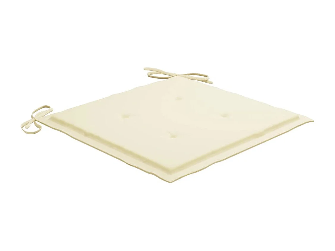 Chaises Batavia 2 pcs avec coussins crème Bois de teck massif