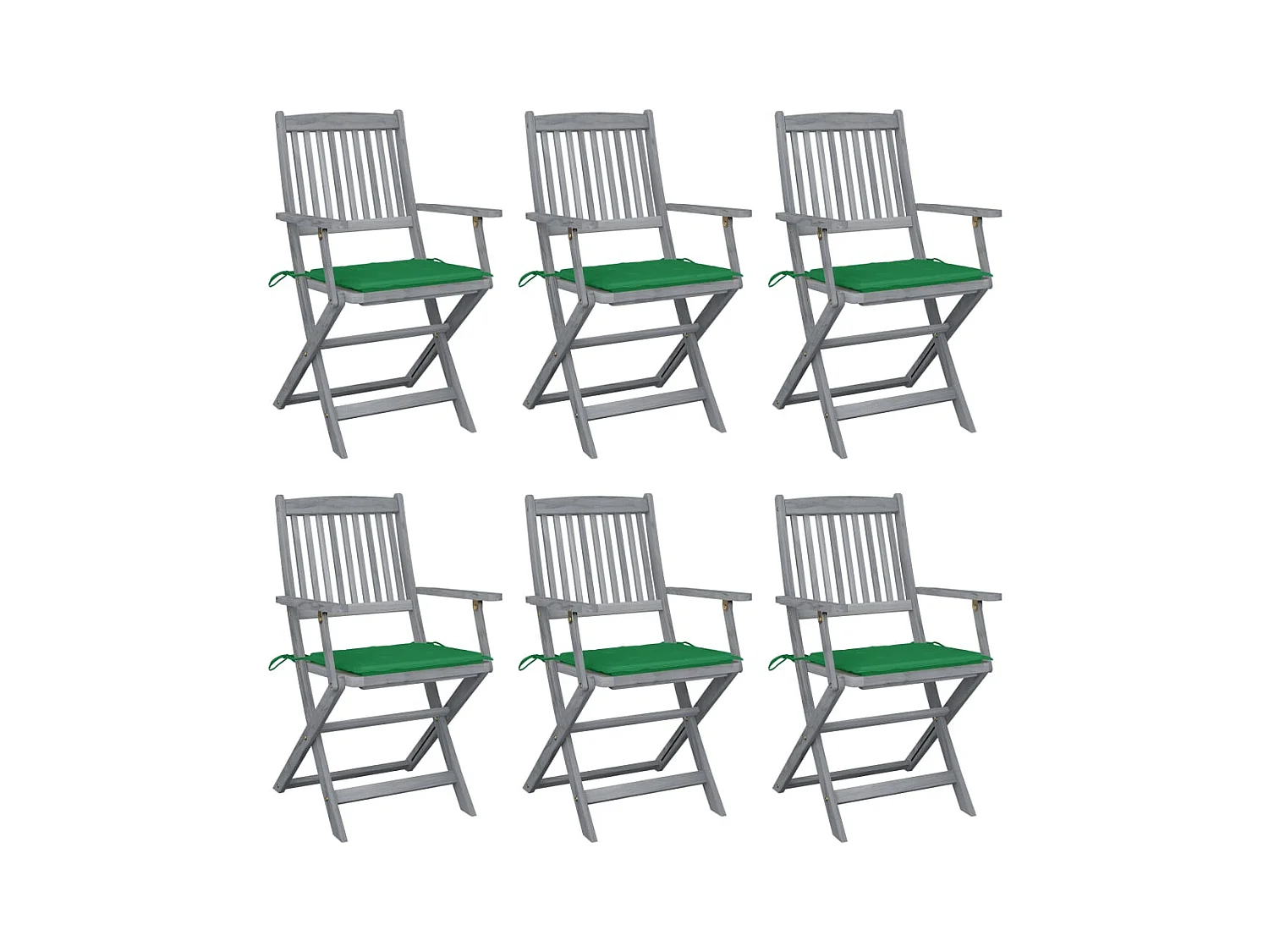 Outdoor klapstoelen 6 stuks met kussens van acaciahout