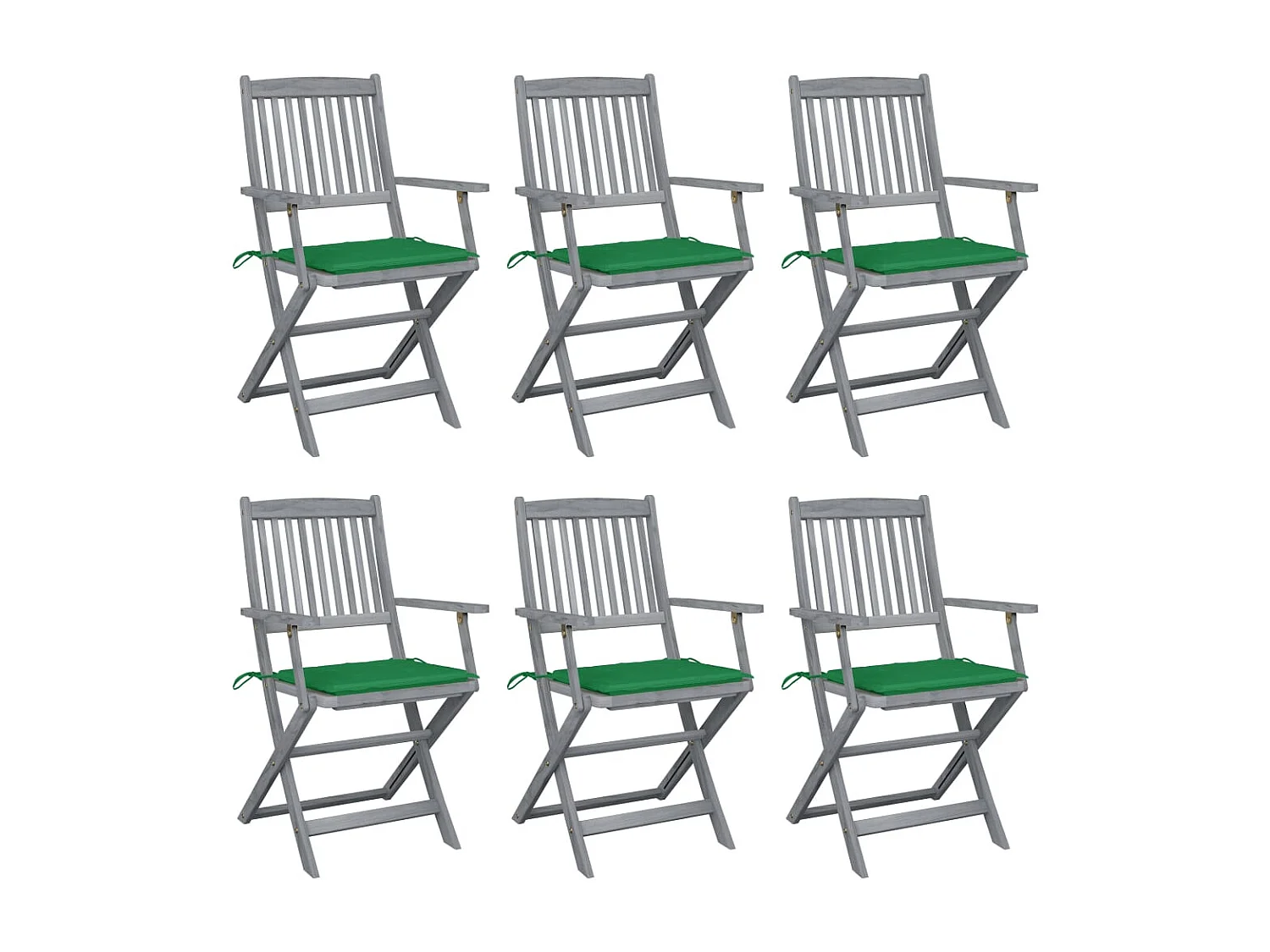 Outdoor klapstoelen 6 stuks met kussens van acaciahout