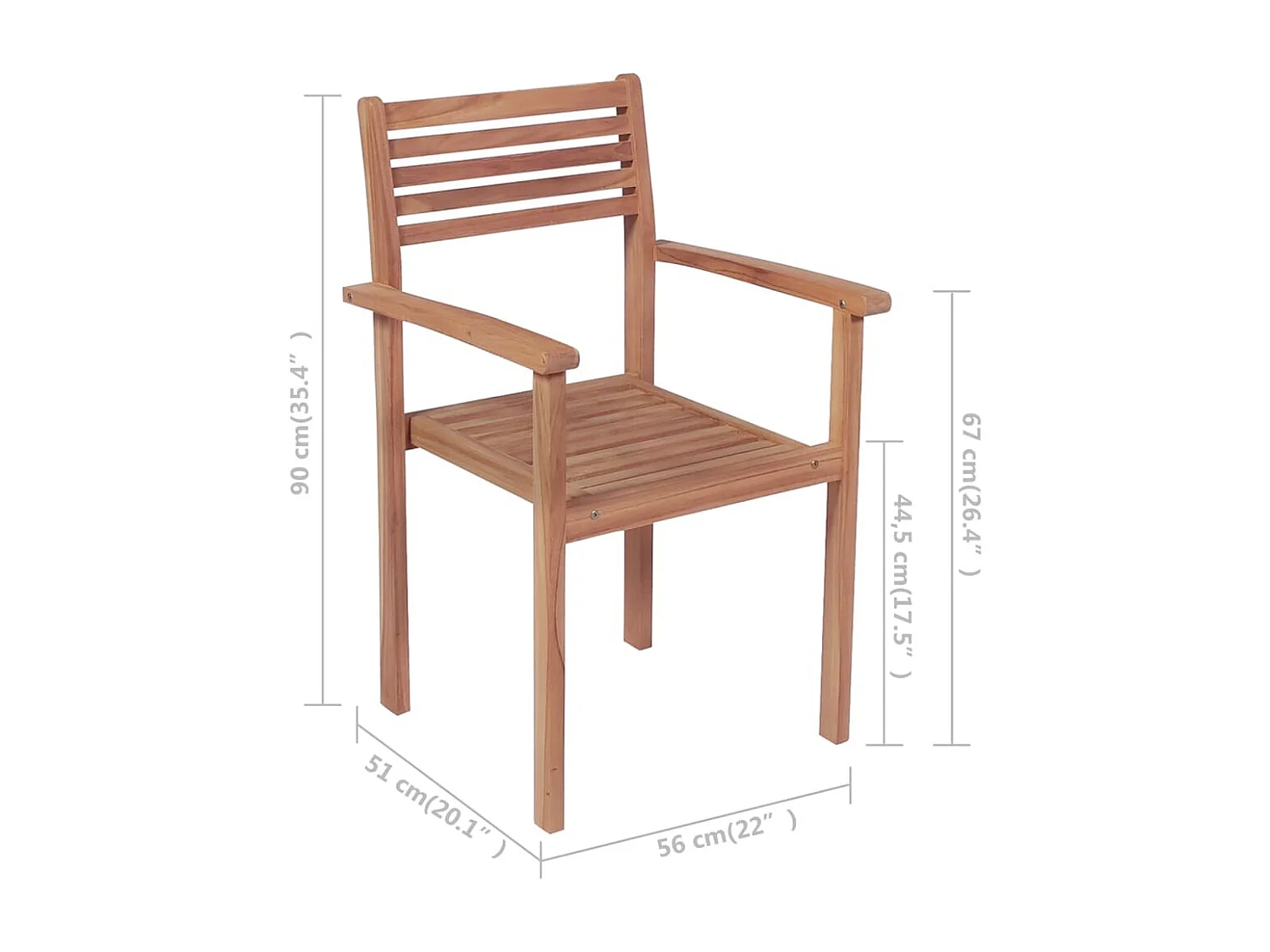 Stapelbare tuinstoelen met kussens 8 stuks Massief teakhout