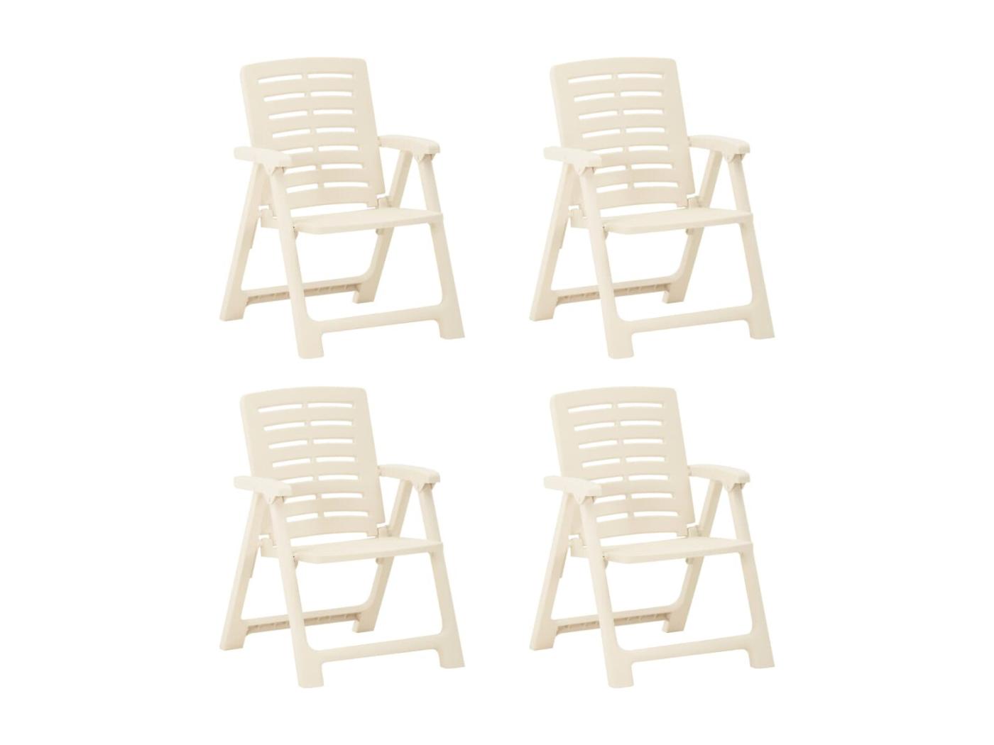 Gartenstühle 4 Stück Kunststoff Weiß