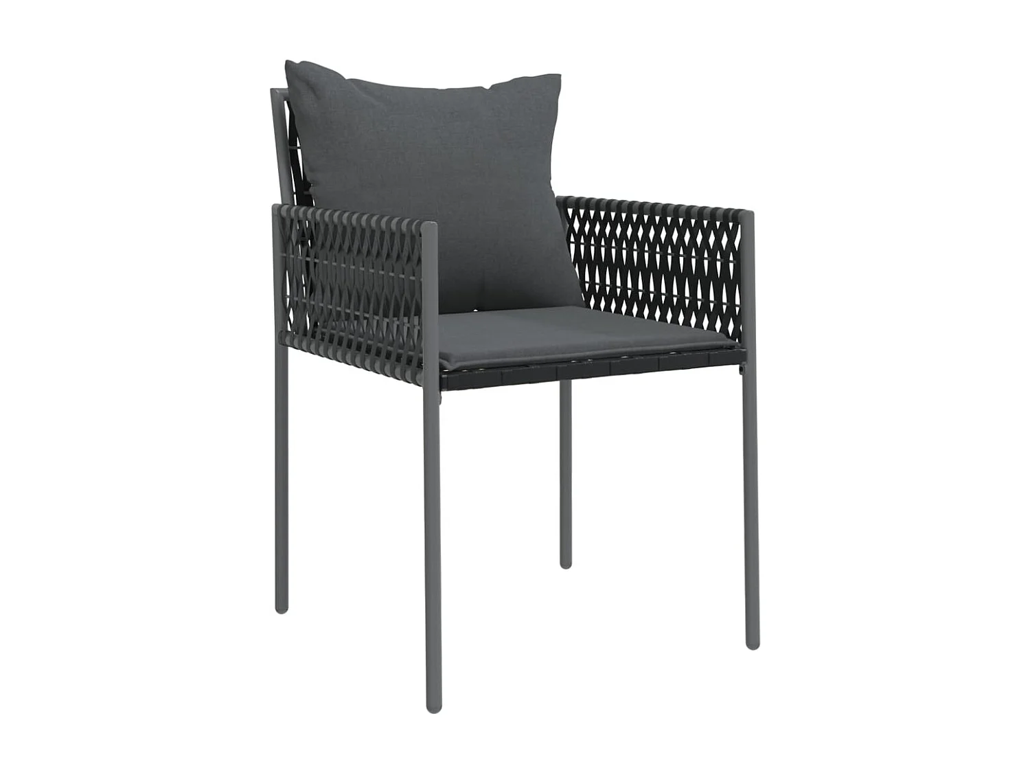 Chaises de jardin avec coussins lot de 4 noir 54x61x83 cm rotin