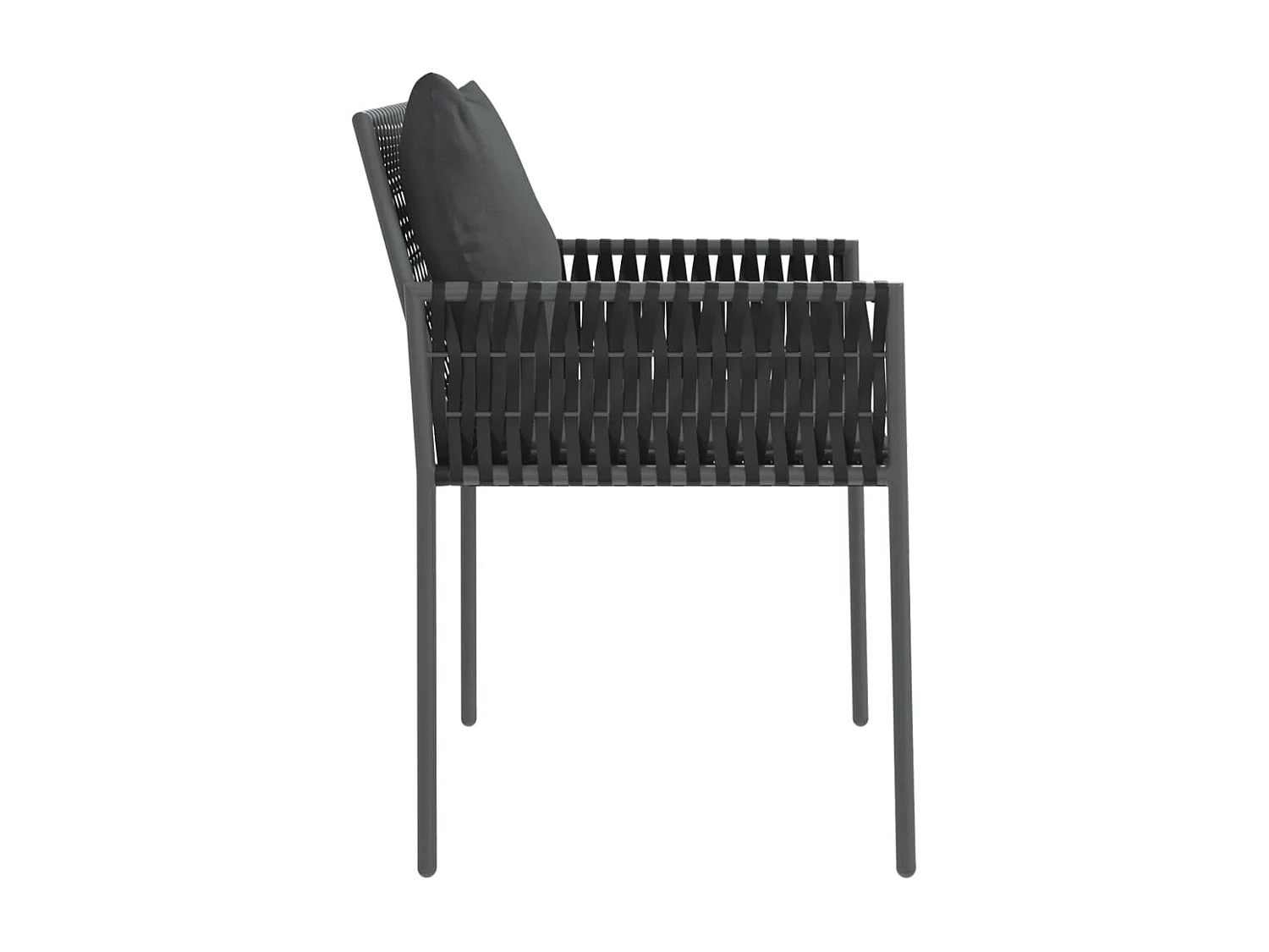 Gartenstühle mit Kissen 4er-Set schwarz 54x61x83 cm Rattan
