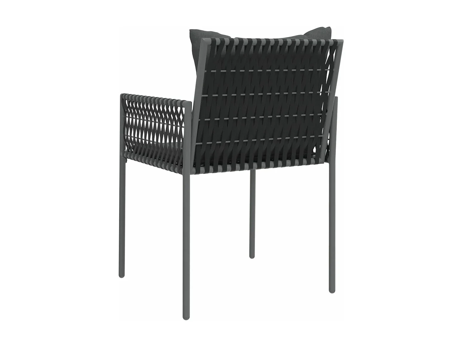 Gartenstühle mit Kissen 4er-Set schwarz 54x61x83 cm Rattan