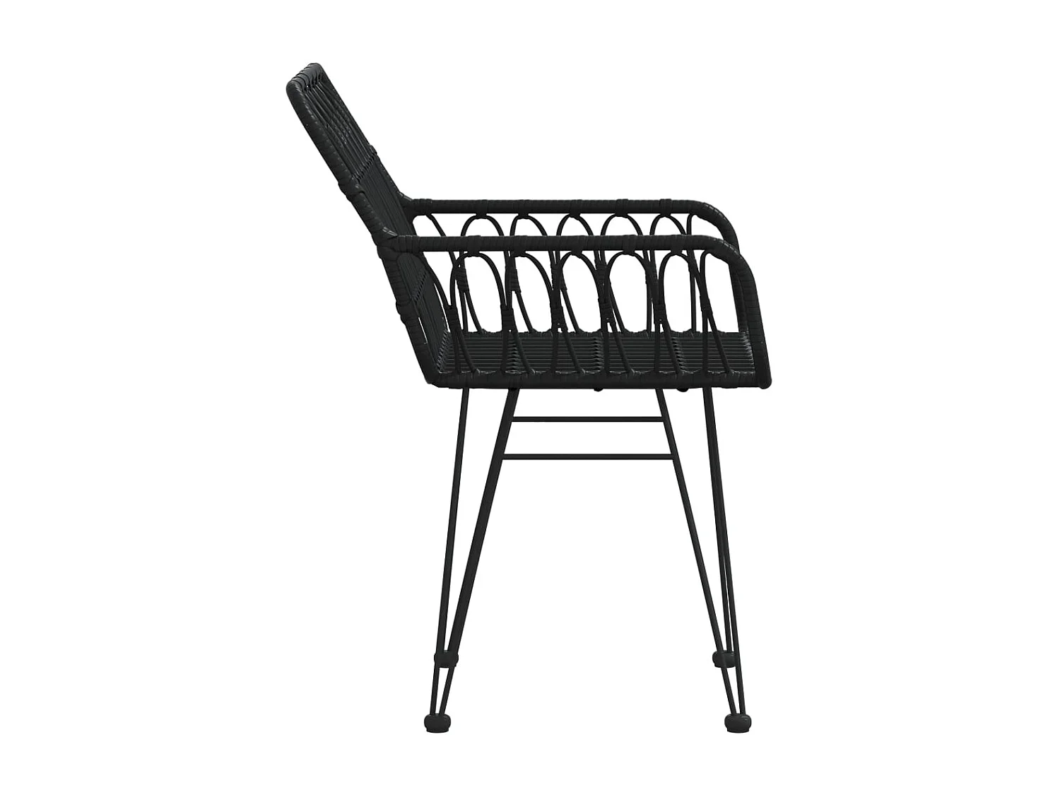 Gartenstühle 2er Set mit Armlehne Schwarz 56x64x80 cm