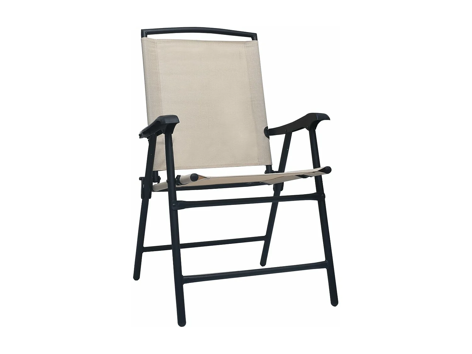 Chaises de jardin pliables 2 pcs Textilène Crème