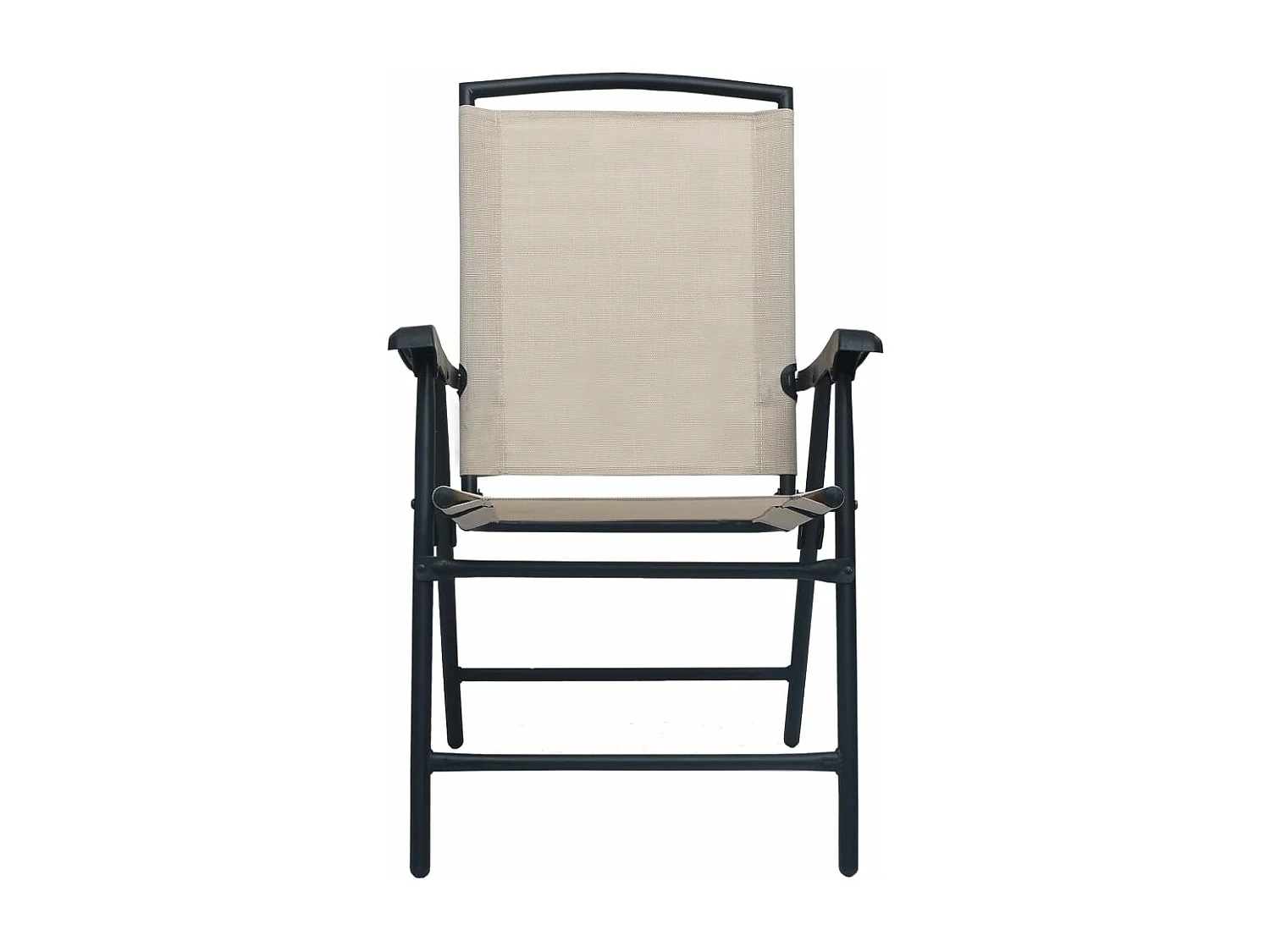 Chaises de jardin pliables 2 pcs Textilène Crème