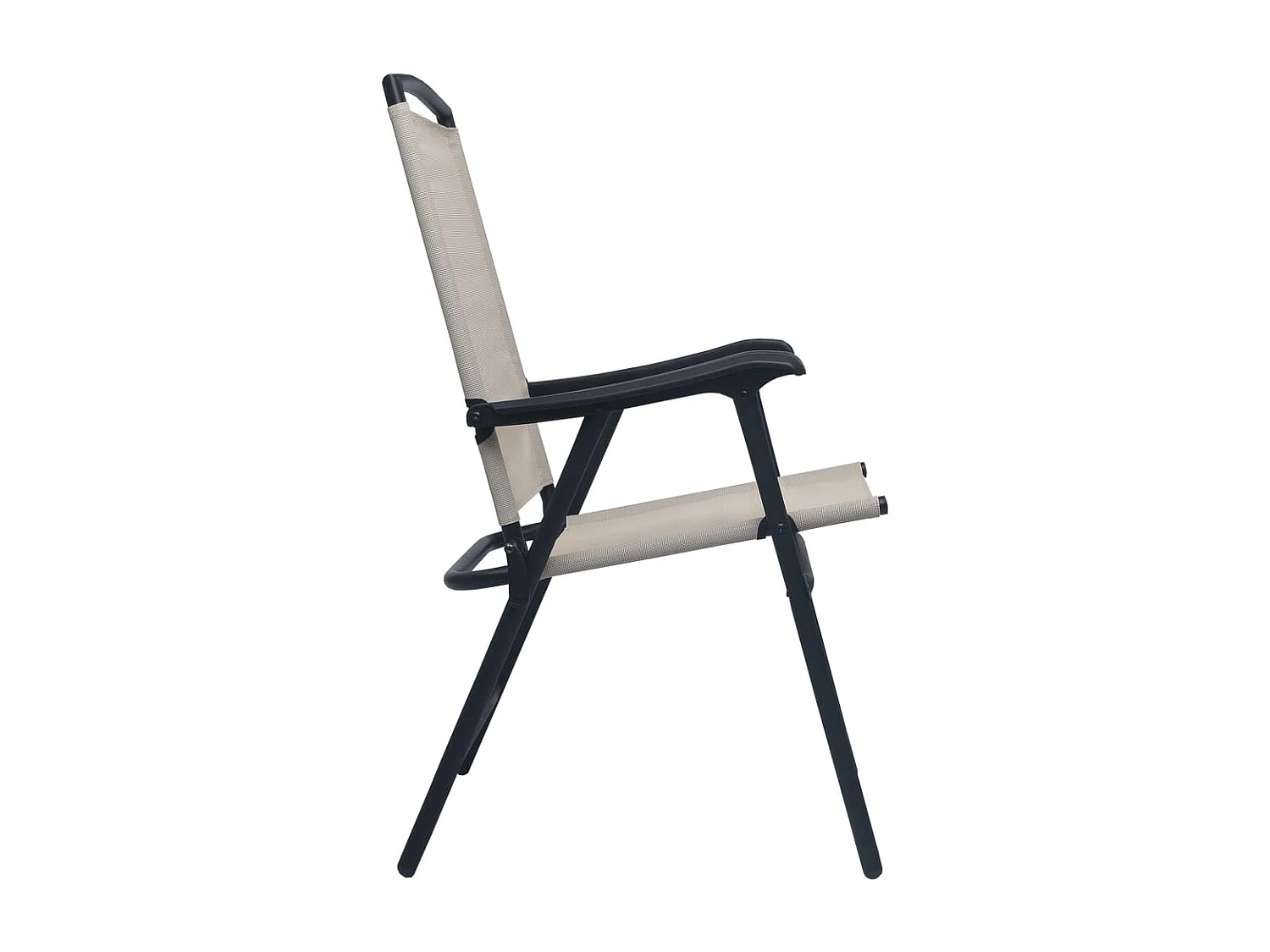 Chaises de jardin pliables 2 pcs Textilène Crème