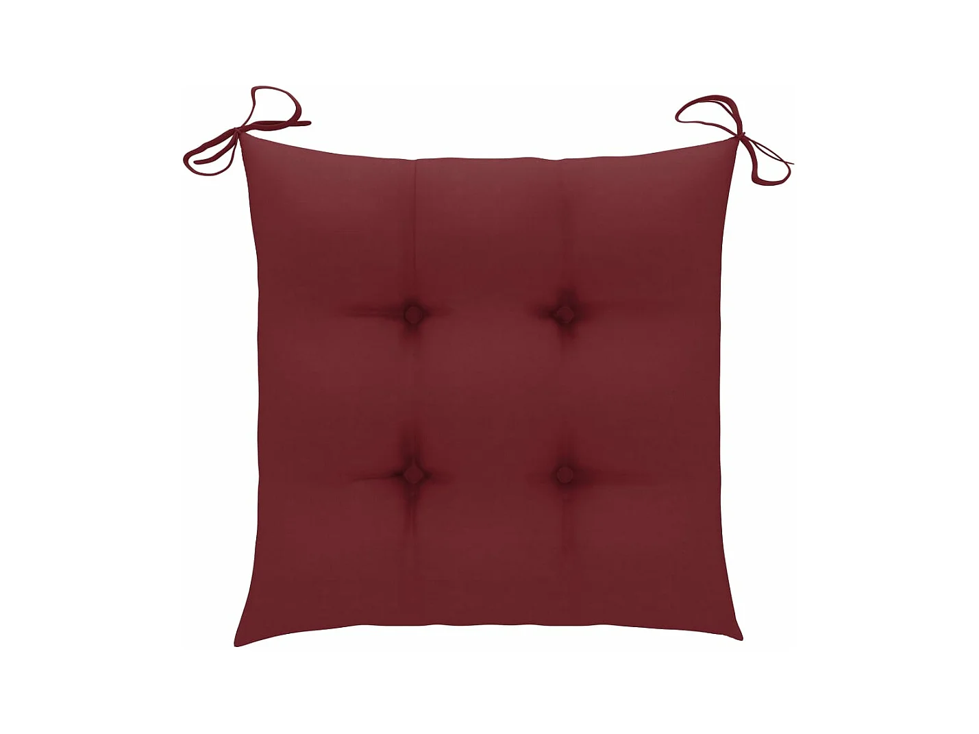 Chaises de jardin avec coussins rouge bordeaux 4pcs Teck massif