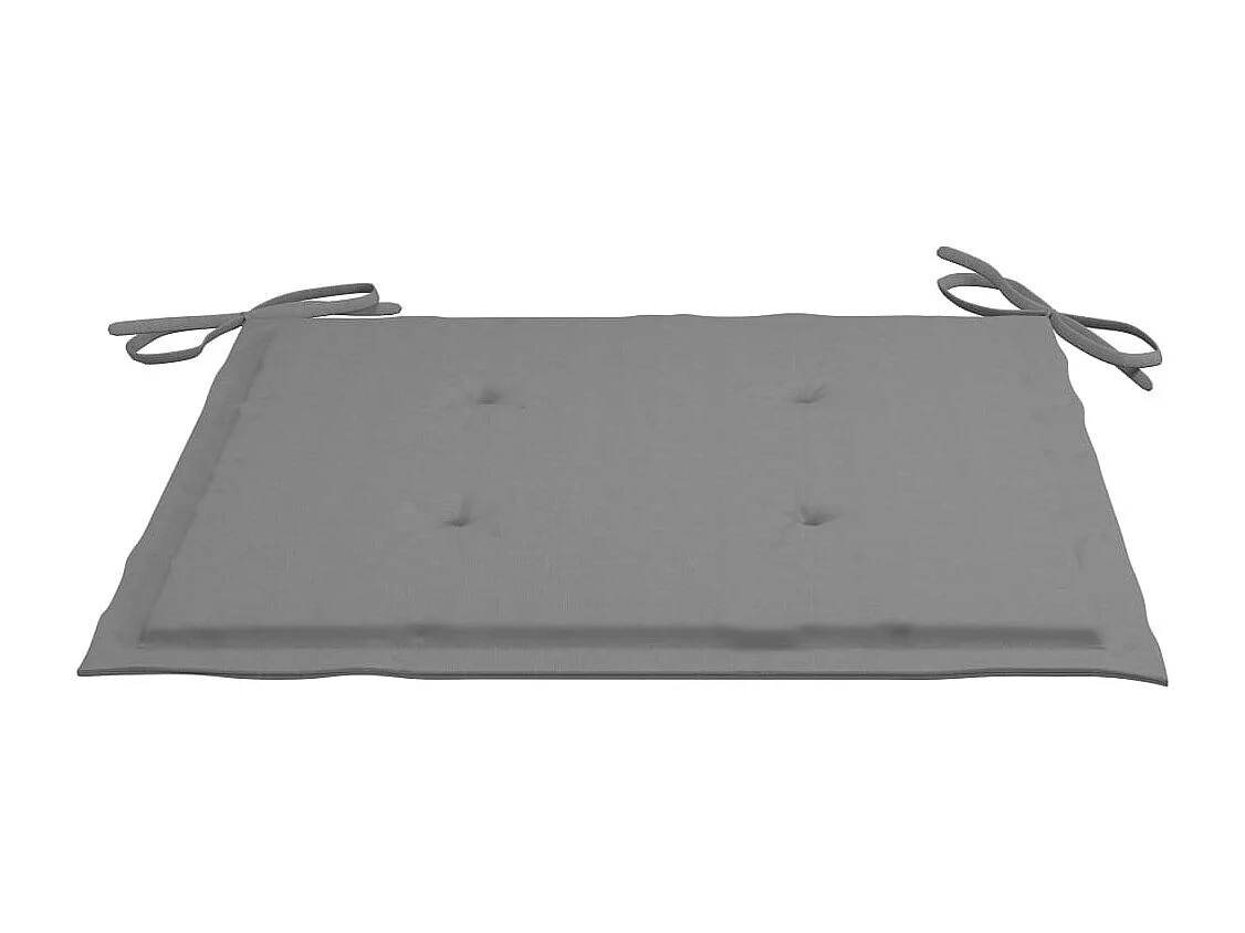 Chaises de jardin 2 pcs avec coussins gris Bois de teck massif