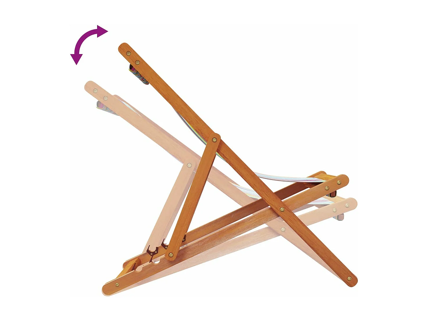 Chaises de plage pliables lot de 2 multicolore tissu