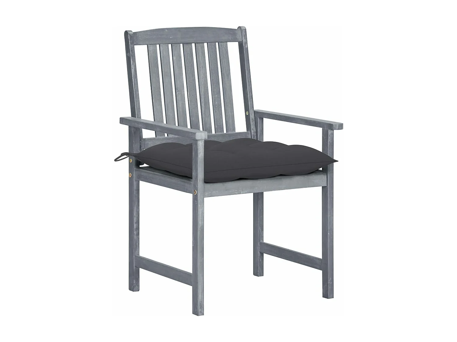 Chaises de jardin avec coussins 8 pcs Bois d'acacia solide Gris