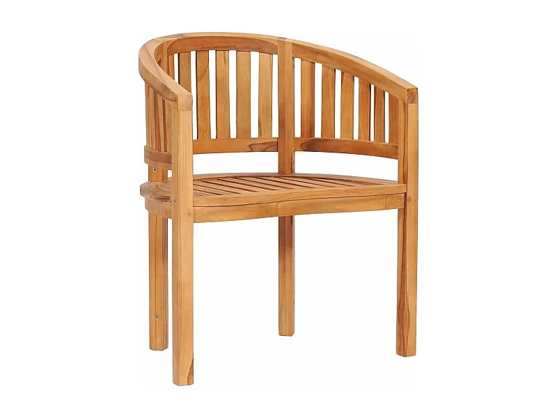 Sedia a forma di banana. Legno massello di teak