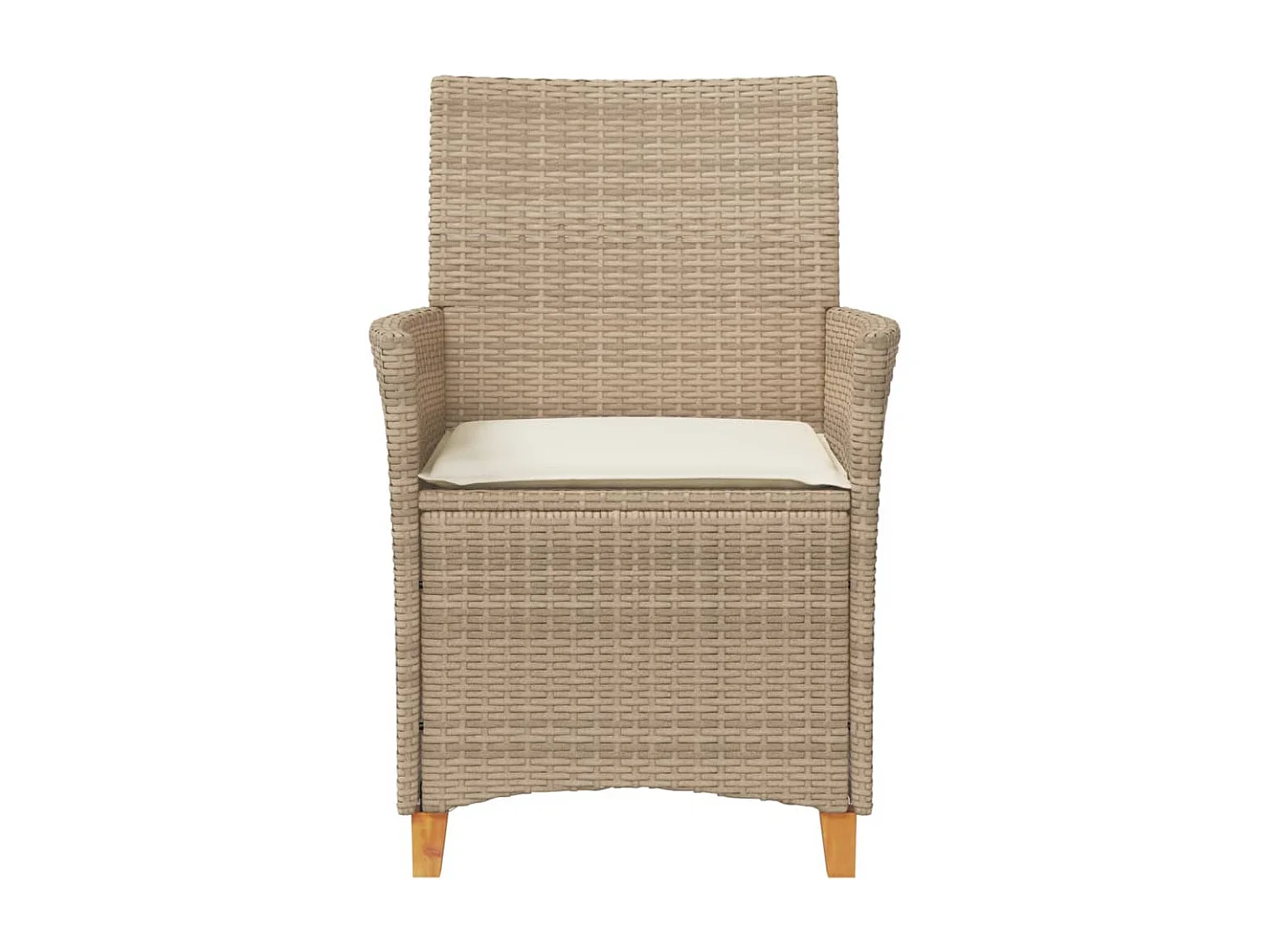 Set di 2 cuscini per sedie da giardino in legno resina intrecciata beige