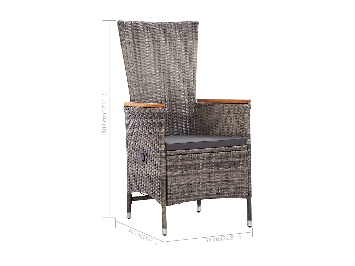 Sedie da esterno 2 pz con cuscini Resina intrecciata Grigio