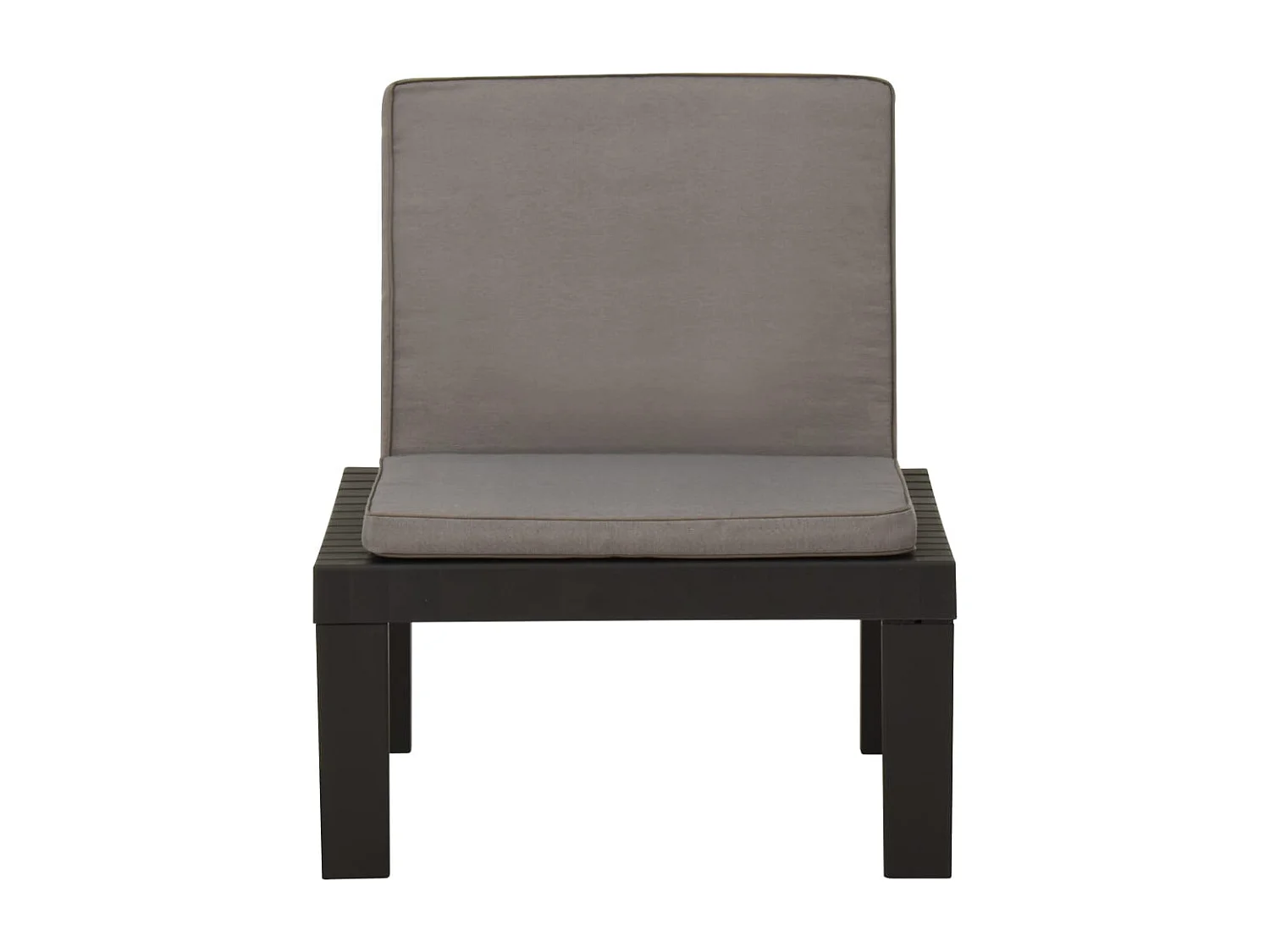 Chaise de salon de jardin avec coussin Plastique Gris