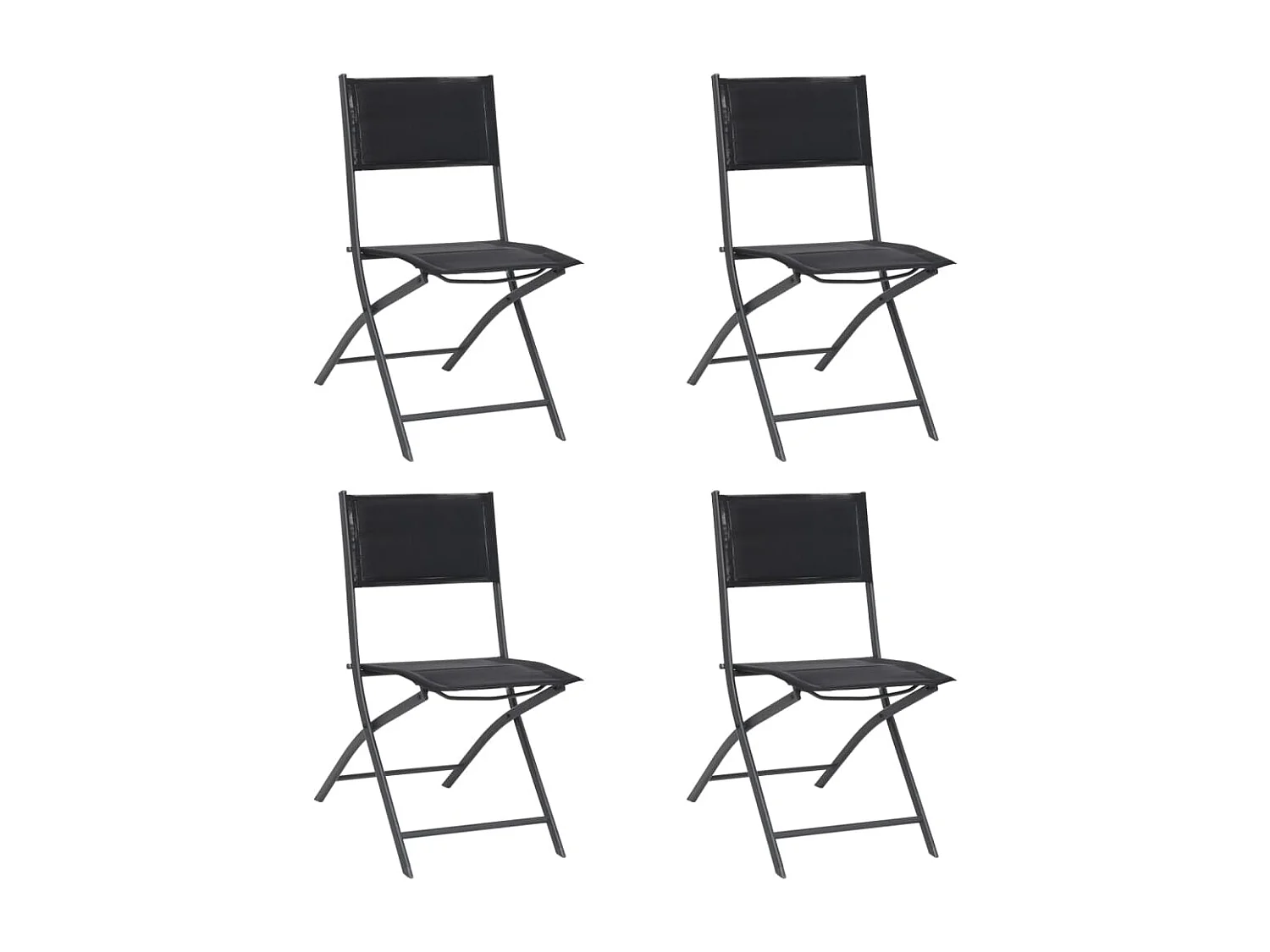 Chaises de jardin pliables 4 pcs Acier et textilène