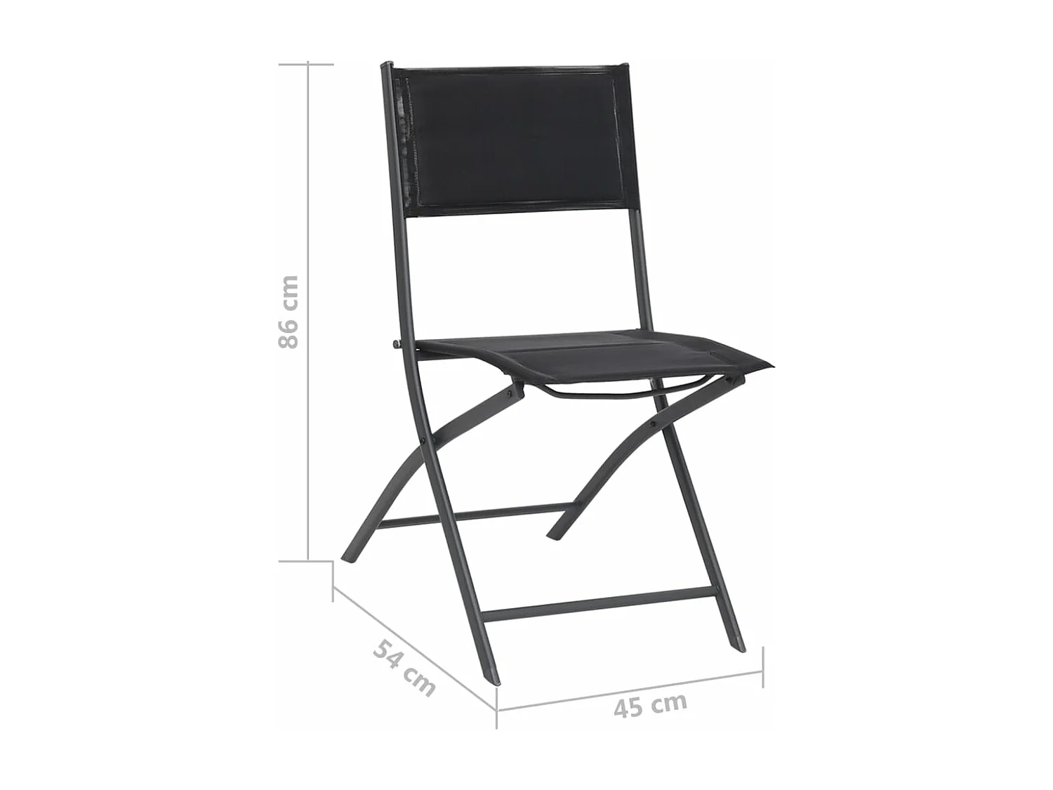 Chaises de jardin pliables 4 pcs Acier et textilène