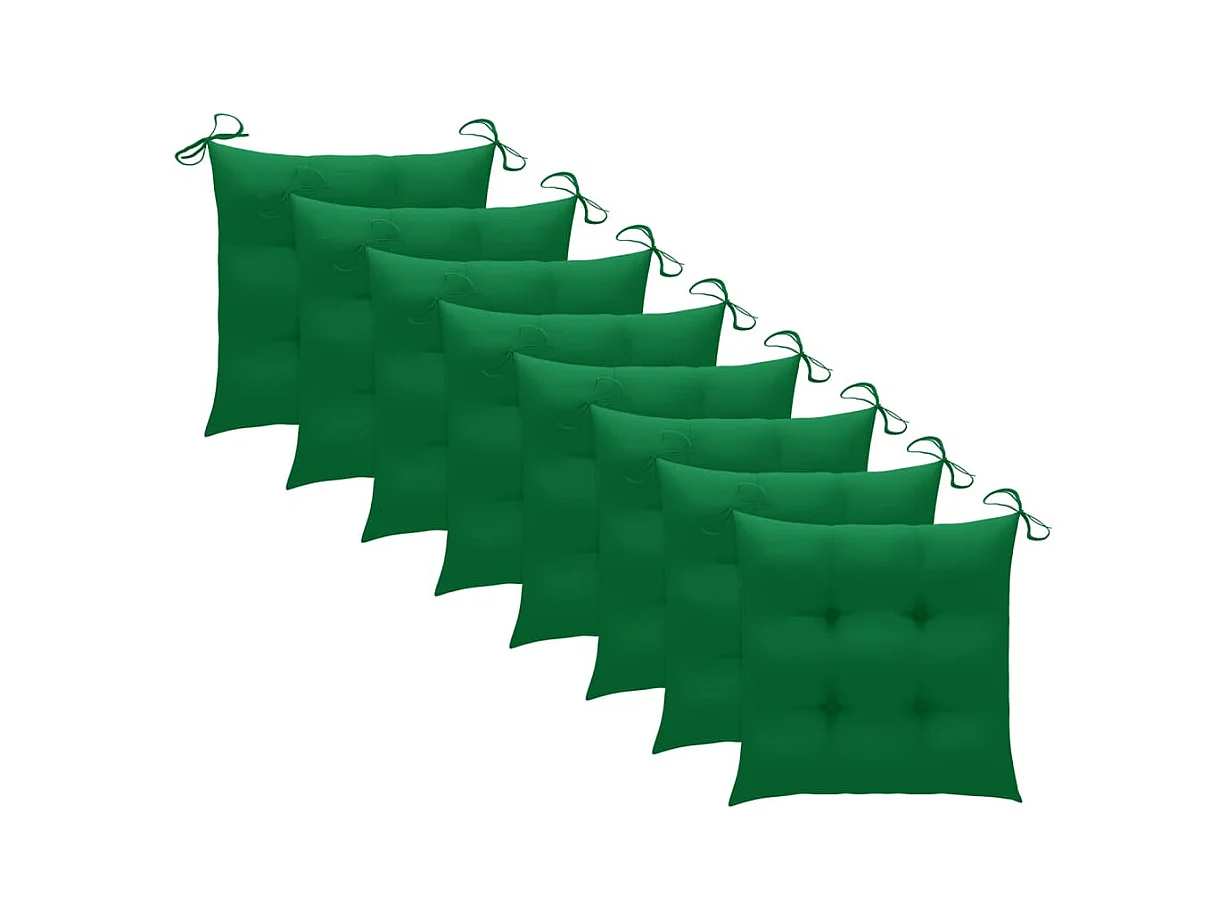 Chaises de jardin avec coussins 8 pcs Bois d'acacia solide