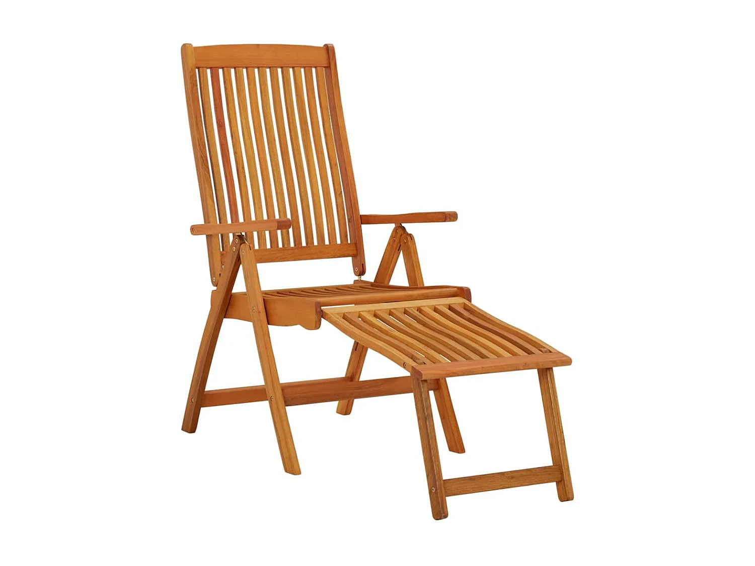 Chaises de jardin pliables repose-pieds lot de 2 Eucalyptus