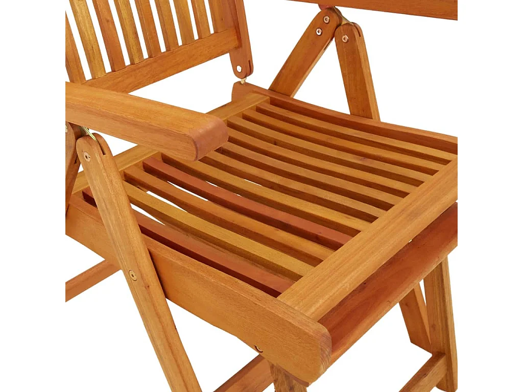 Chaises de jardin pliables repose-pieds lot de 2 Eucalyptus