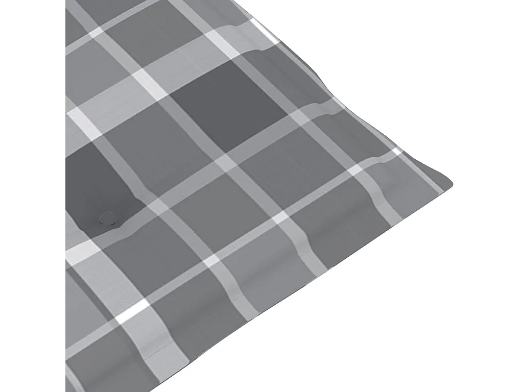 Juego de 2 sillas de jardín y cojines a cuadros gris teca.