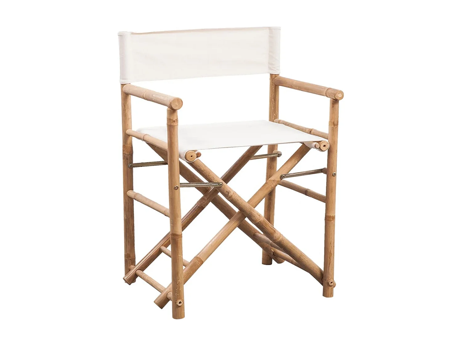 Chaise pliable 2 pcs Bambou et toile