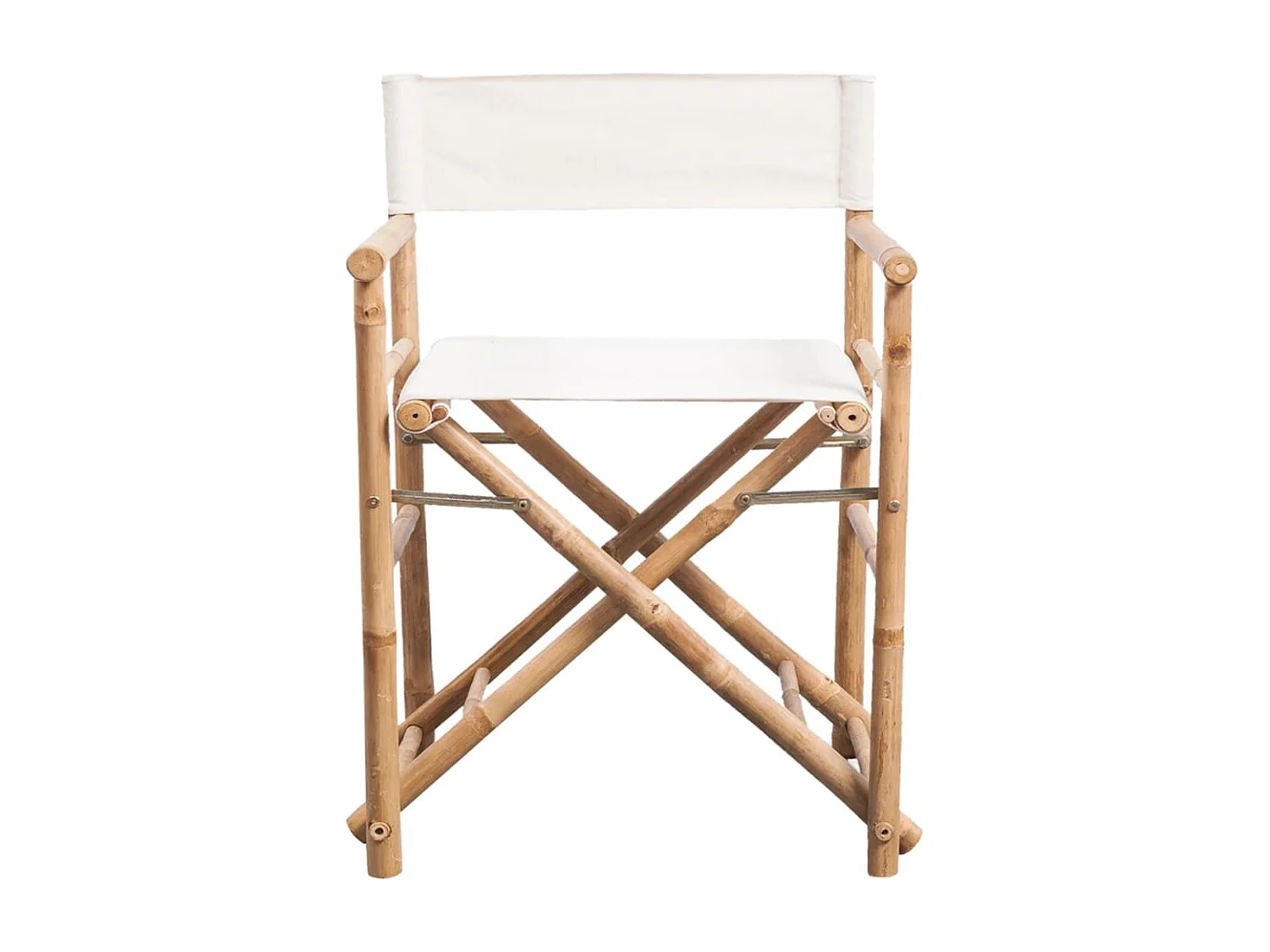 Chaise pliable 2 pcs Bambou et toile