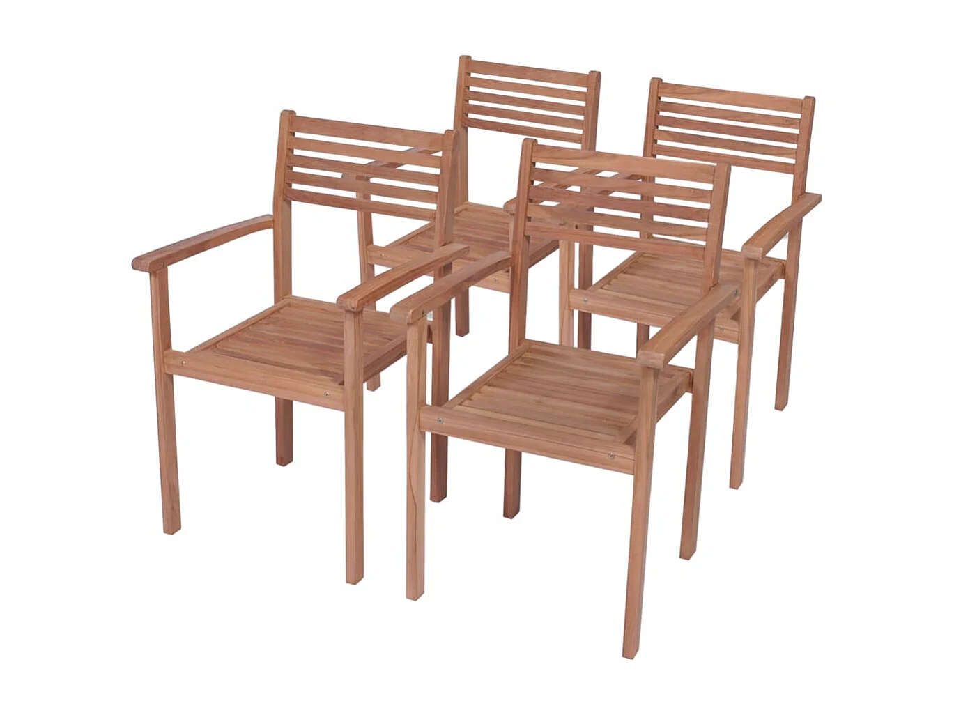 Chaises de jardin 4 pcs avec coussins vert Bois de teck solide