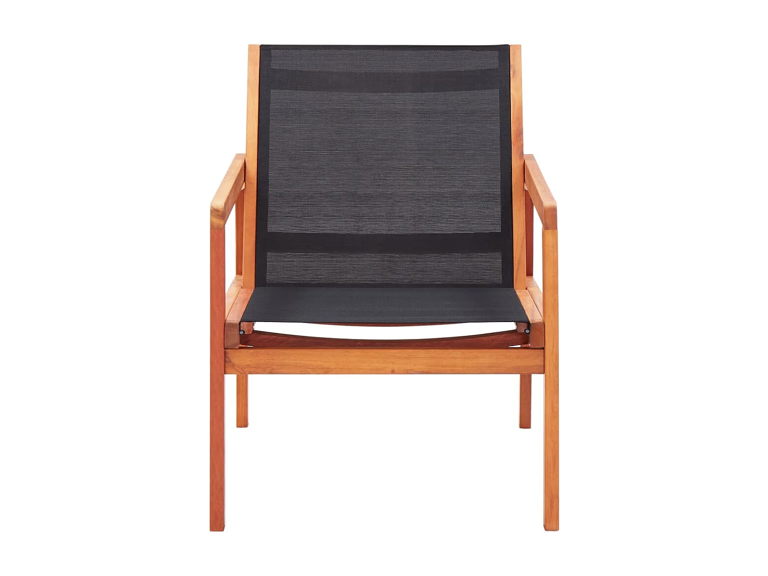 Silla de jardín Negro Madera maciza de eucalipto y textileno