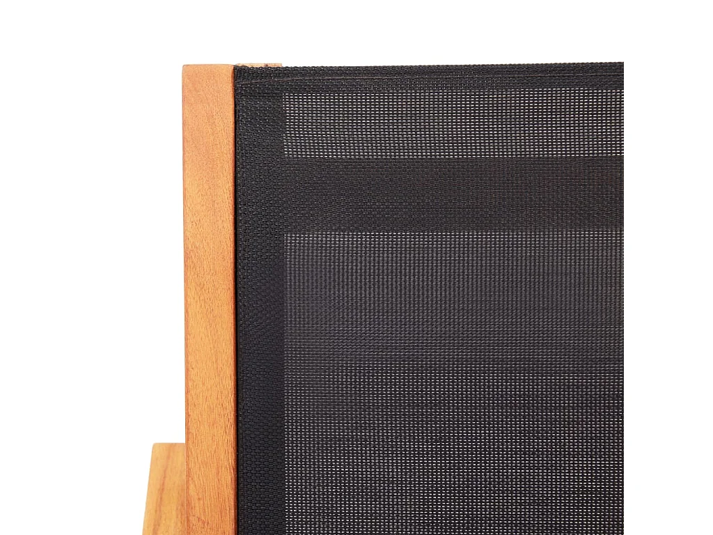 Silla de jardín Negro Madera maciza de eucalipto y textileno