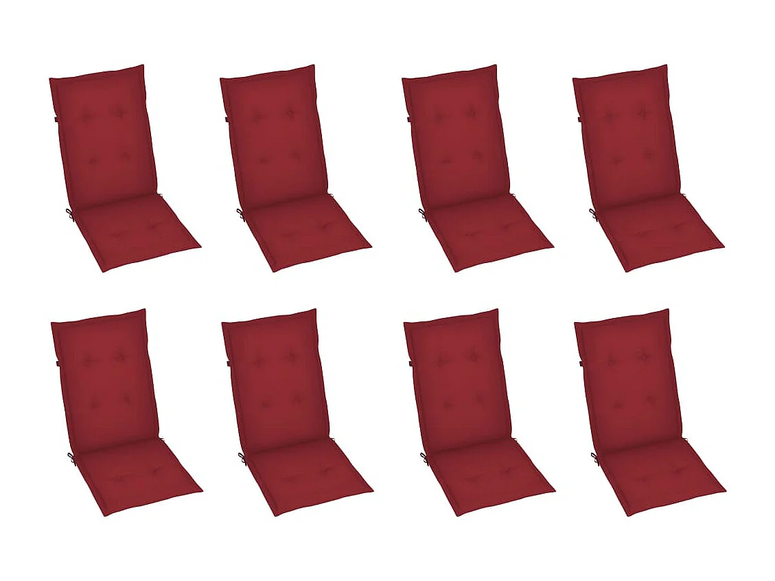 Chaises pliables de jardin avec coussins 8 pcs Bois d'acacia