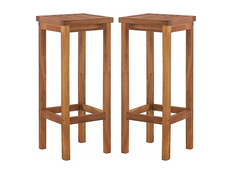 Barhocker 2er-Set aus massivem Akazienholz