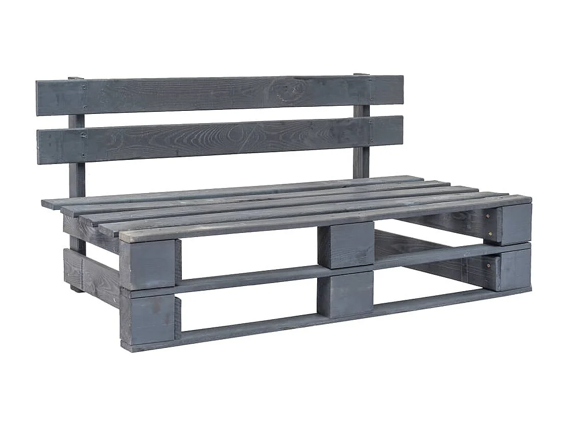 Canapé de jardin palette avec coussins rouge Pinède