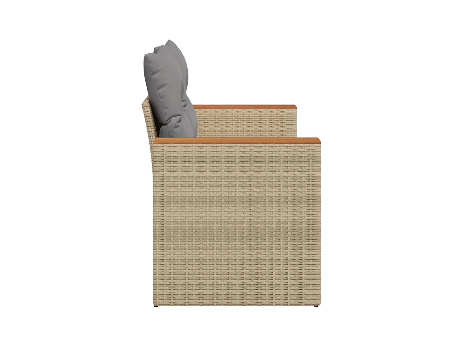 Canapé de jardin avec coussins 2 places beige résine tressée