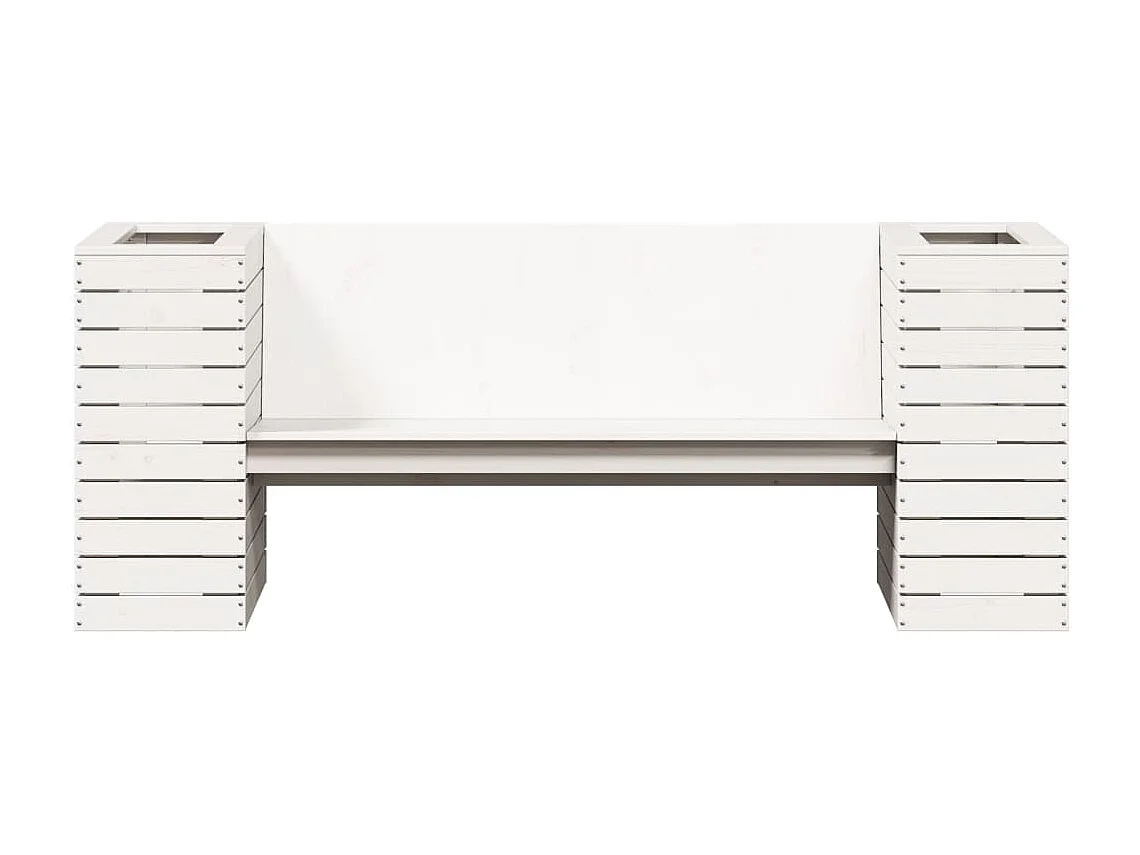 Banc avec jardinières blanc 167,5x60x65 cm bois massif de pin