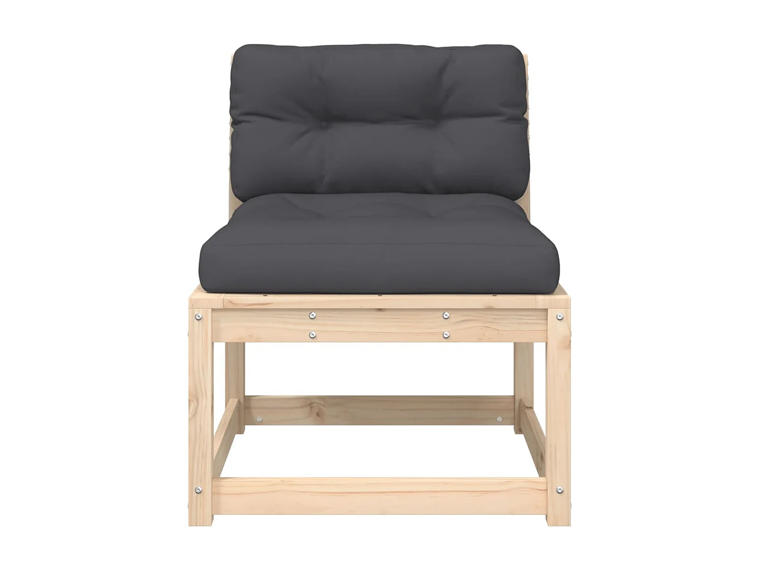 Canapés de jardin avec coussins 2pcs bois de pin massif