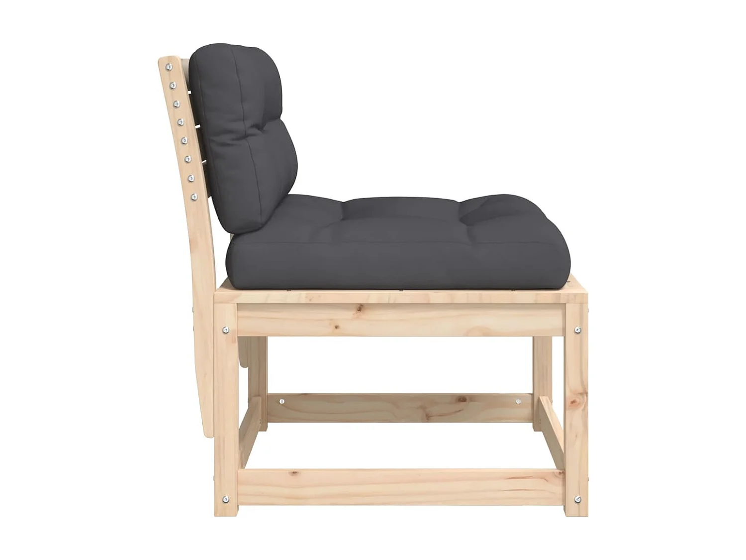 Canapés de jardin avec coussins 2pcs bois de pin massif