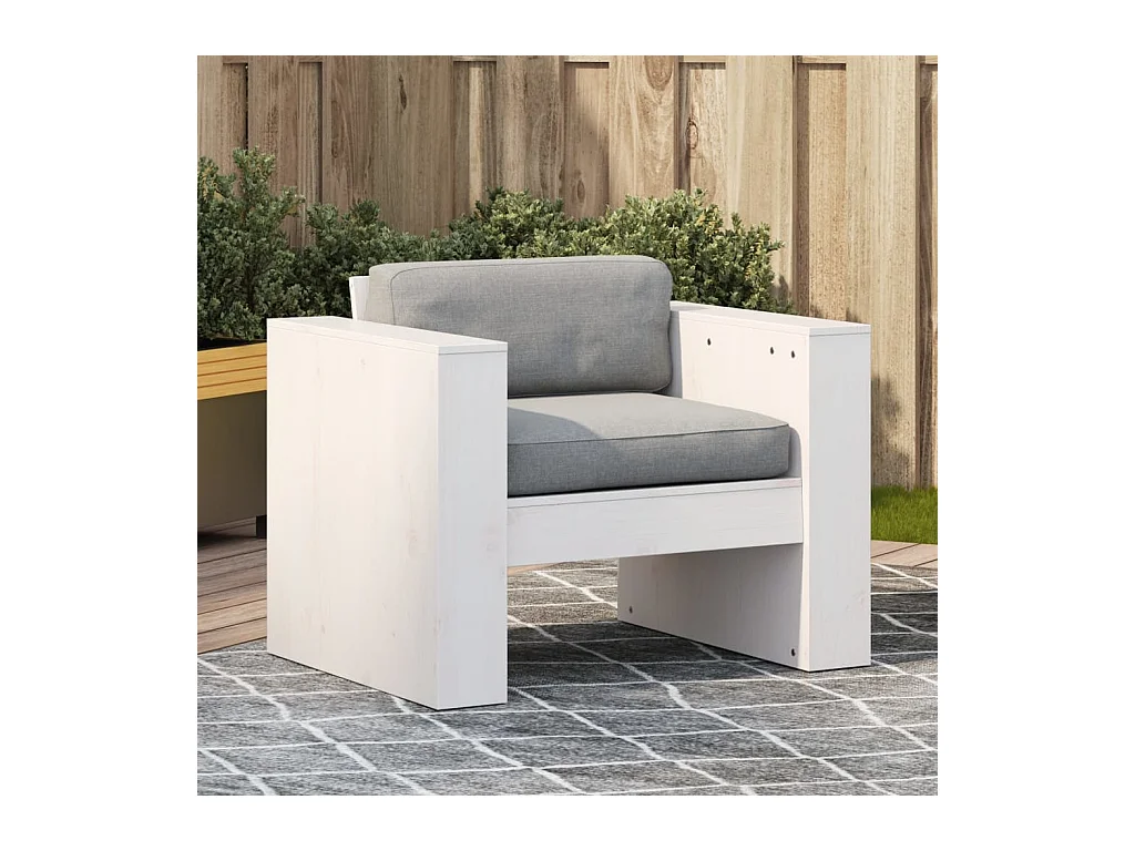 Divano da giardino bianco 79x60x62 cm in legno di pino massiccio