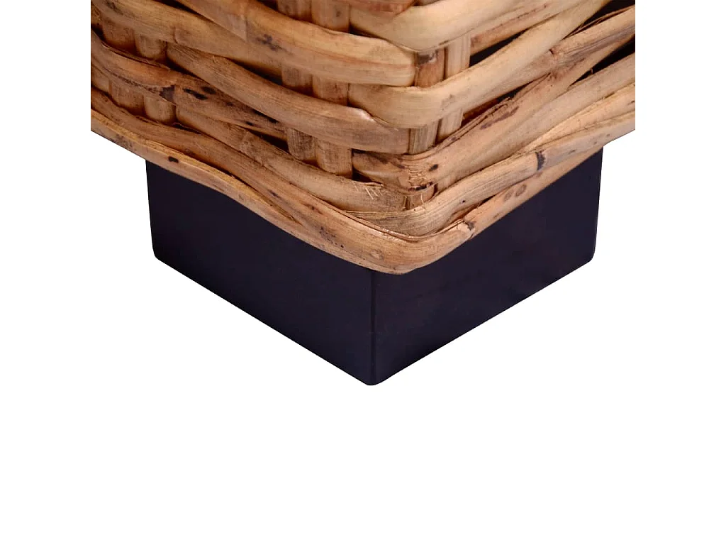 Conjunto de 2 sofás de jardim com almofadas em vime natural