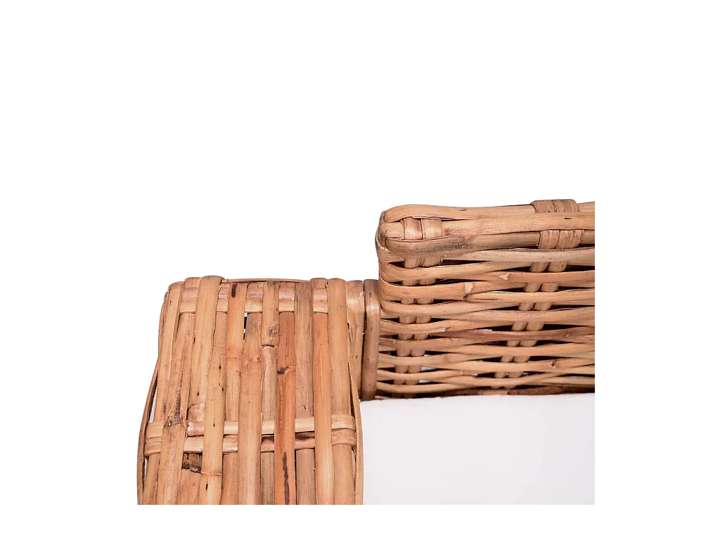 Set divano da giardino 2 pezzi con cuscini Rattan naturale