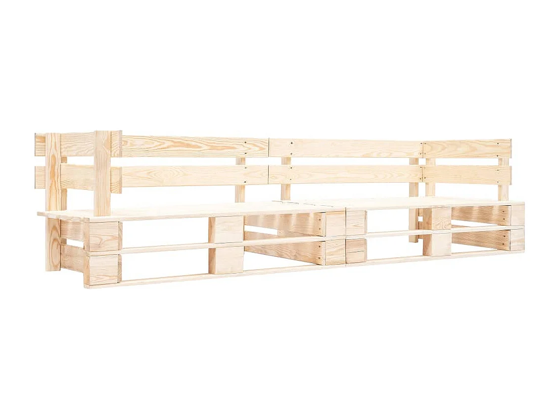 Canapés de jardin palette 2 pcs avec coussins rouge Bois de pin