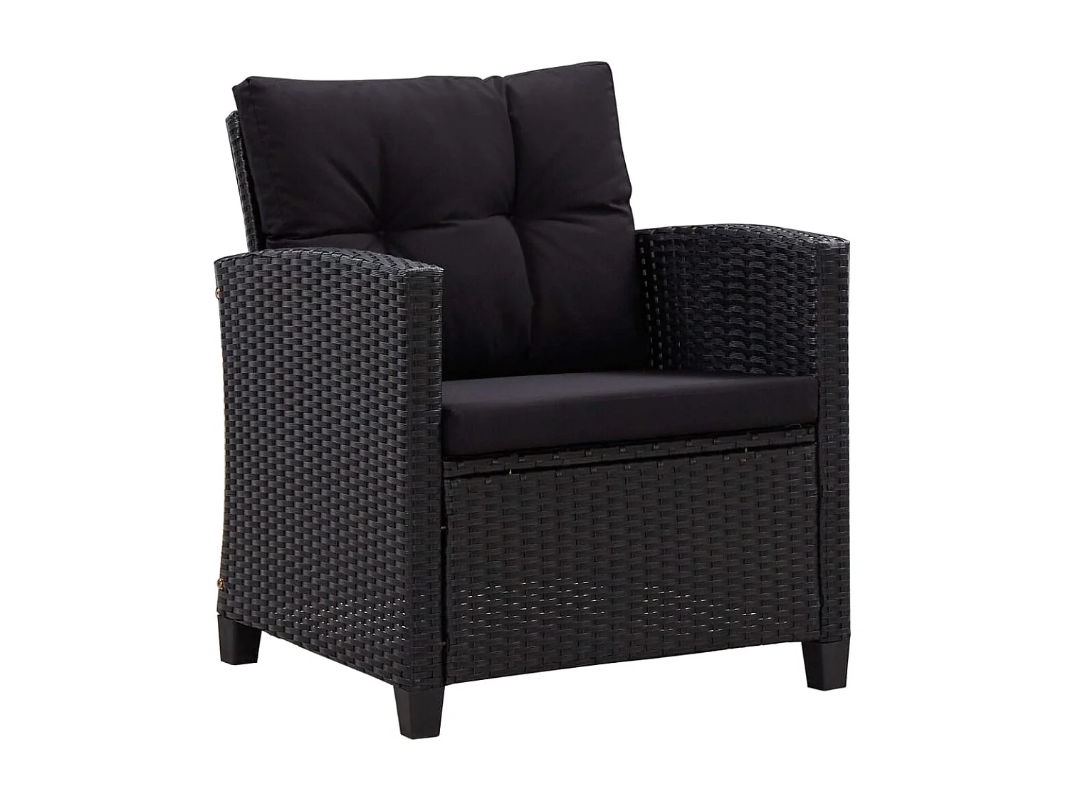 Canapés de jardin 6 pcs avec coussins Résine tressée Noir