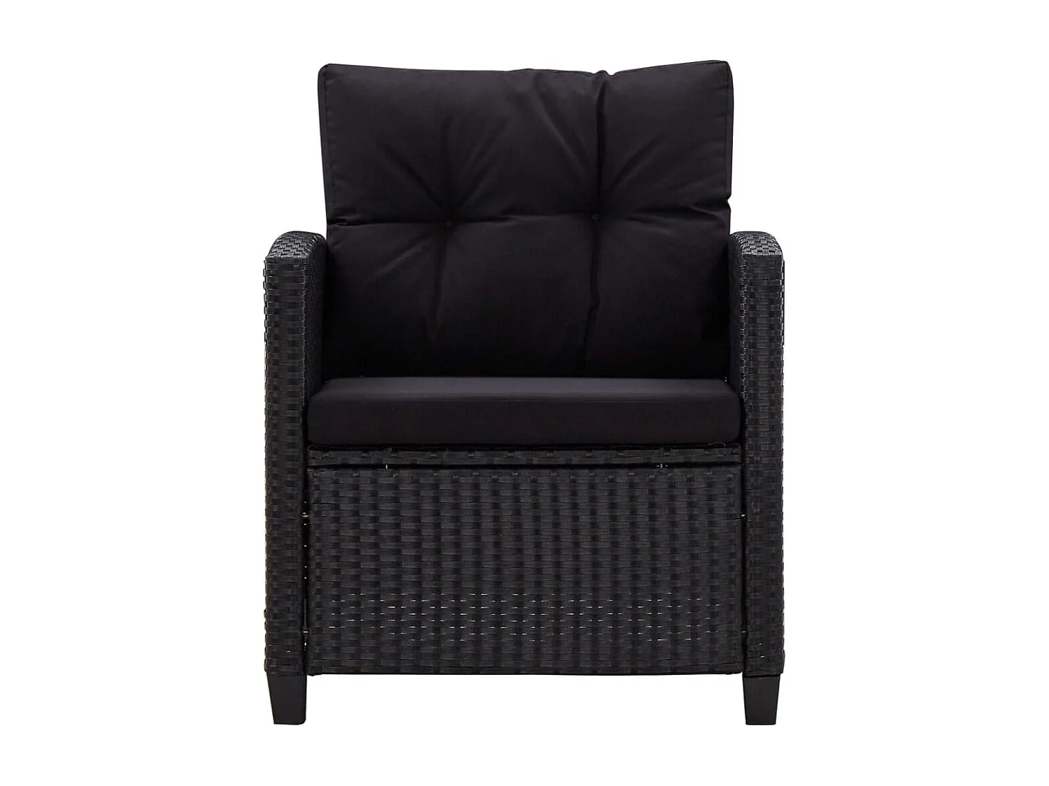 Canapés de jardin 6 pcs avec coussins Résine tressée Noir