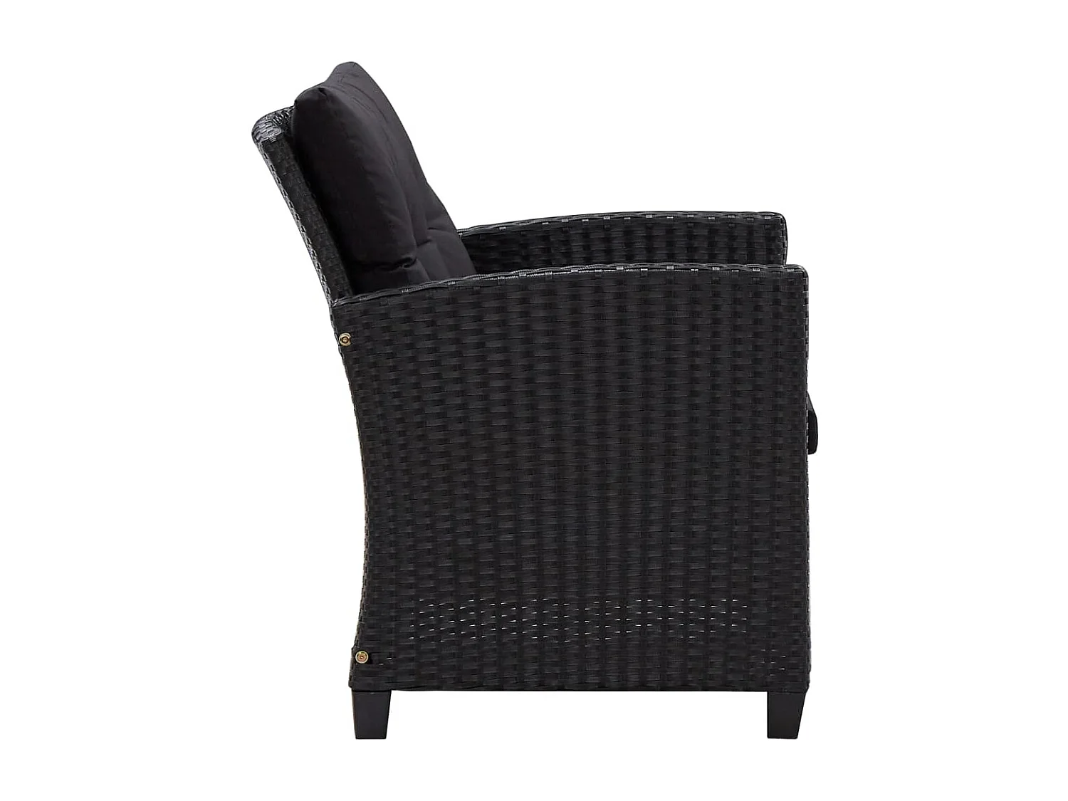 Canapés de jardin 6 pcs avec coussins Résine tressée Noir